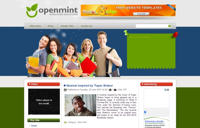 Open Mint Free Joomla 2.5 & 3.1 Responsive Template